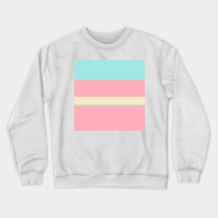 A neat federation of Soft Pink, Blue Lagoon, Light Mint and Pale Peach stripes. Crewneck Sweatshirt